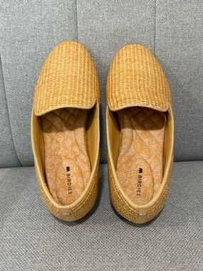 Birdies The Starling Loafers - Woven Raffia Straw - Tan/Natural - Size 6.5